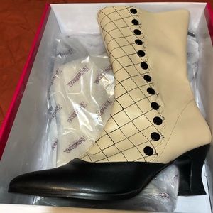 Gatsby/granny mid calf boot